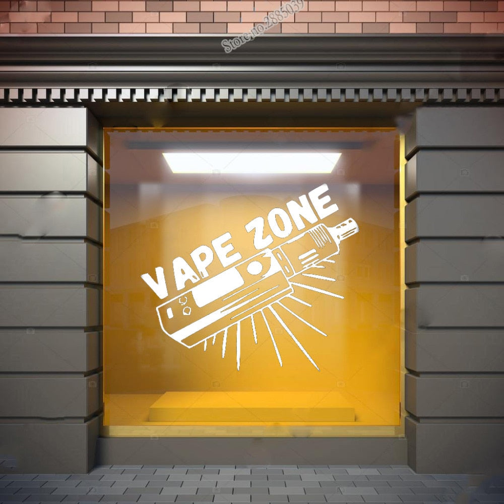 Vape Zone Window Wall Decals Vinyl Sticker Vape Shop Vaping Vape Store Logo Shopping Store Decal High Quality Waterproof LC095